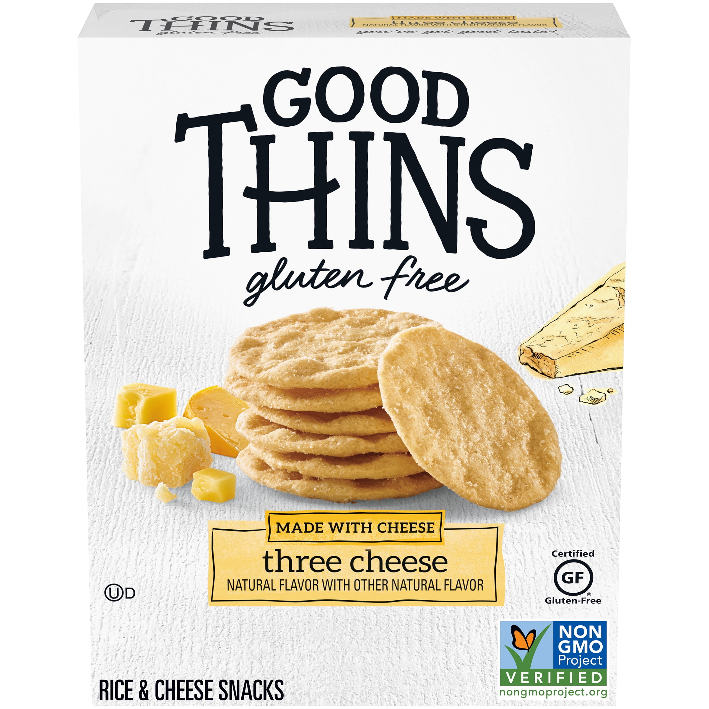 Good Thins Three Cheese Rice & Cheese Snacks Gluten Free Crackers, 3.5