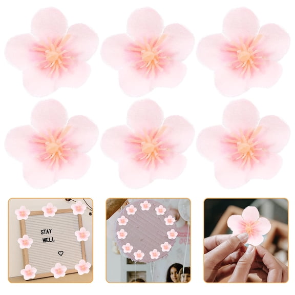 Baluue 50 Pcs Realistic Faux Cherry Blossom Flowers for Crafting, Floral Arrangements, Home Decor and Projects