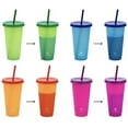 thumbnail image 2 of 12 Pack Manna Couleur Changeant Gobelets Réutilisables avec Ensemble de Paille, 2 of 3