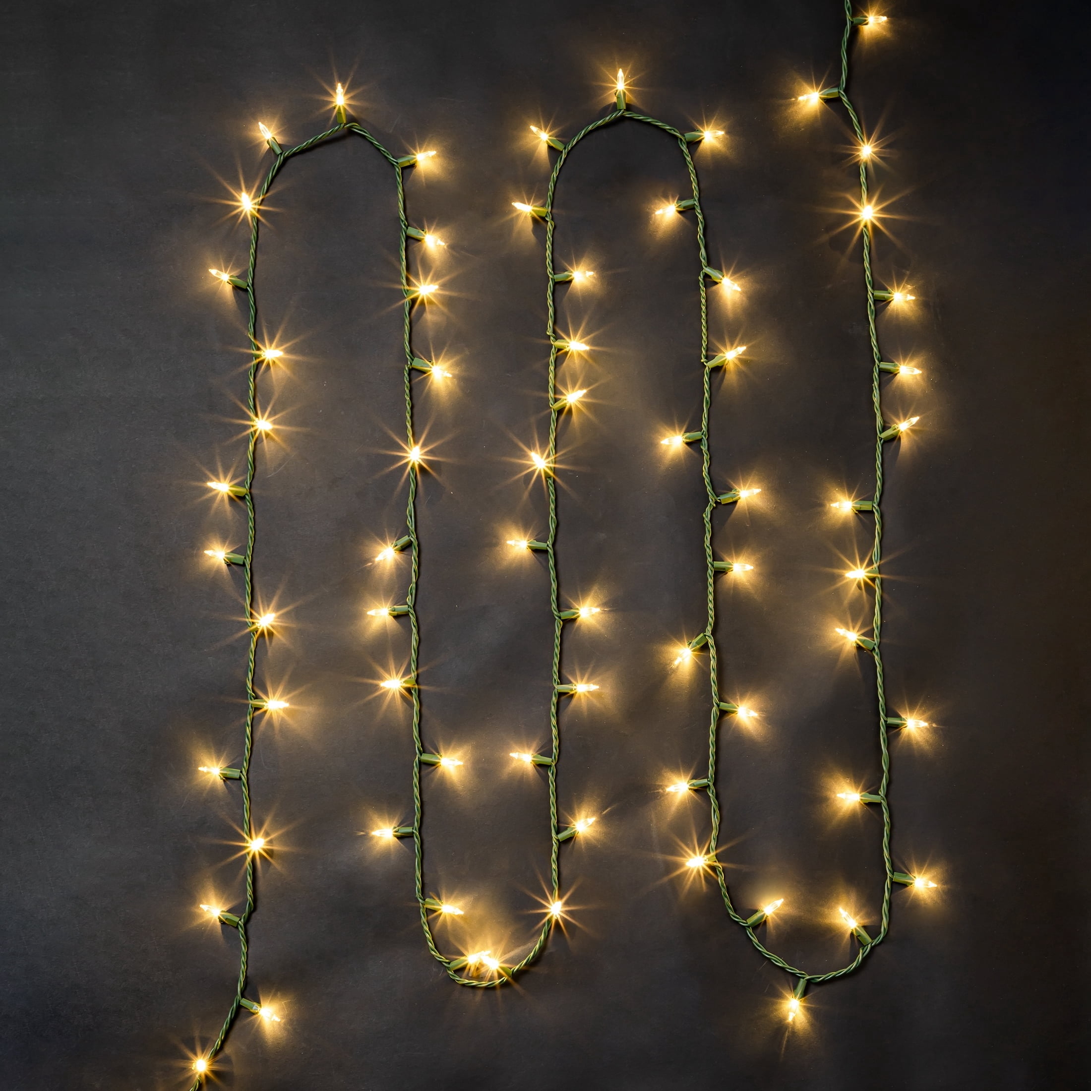 Indoor/Outdoor 500-Count LED Mini Christmas String Lights, Warm White, Green Wire, 114', by Holiday Time