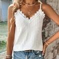 thumbnail image 5 of Women's Tank Top V Neck Lace Camisole Casual Cute Summer Top Loose Fit Business Casual Top Silk Tunic Band Tops Women Tang Tops Active Tops Women Back Showing Tops Fashion Tops Loose Top Women, 5 of 8