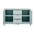 thumbnail image 5 of Euroco Sideboard Buffet Cabinet,47" Storage Cabinet with Adjustable Shelves,Metal Handles,3 Drawers and 2 Doors,Wood Console Table for Study,Hallway and Living Room,Cyan, 5 of 7