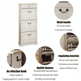 thumbnail image 4 of Living Room Cabinets Shoe Storage Cabinet with 1 Drawer, 3 Flip Drawers, Freestanding Shoe Cabinet Organizer with Adjustable Shelf, Shoe Cabinet for Entryway, Foyer, Slim Shoe Cabinet-Antique White,P, 4 of 20