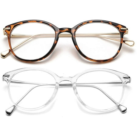 IUITVintage Round Clear Glasses Non-Prescription Eyeglasses Frames for ...
