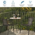 thumbnail image 5 of Costway Set of 10 Rattan Dining Stack Chair Armrest Indoor &Outdoor Brown, 5 of 10