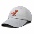 thumbnail image 5 of Dalix T-Rex Embroidered Mens Cotton Dad Hat Baseball Cap in Gray, 5 of 5