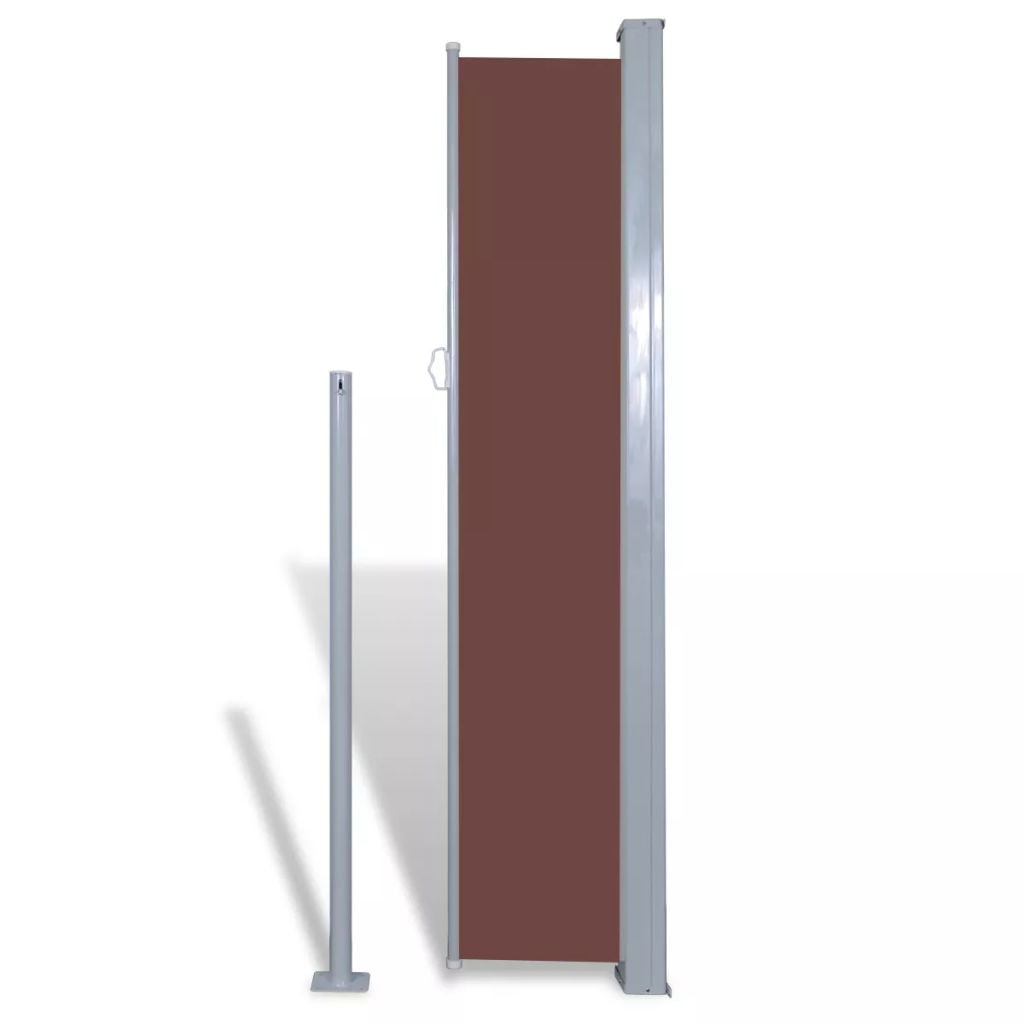 63"x118" Patio Retractable Side Awning, Outdoor Folding Privacy Divider Screen, Brown