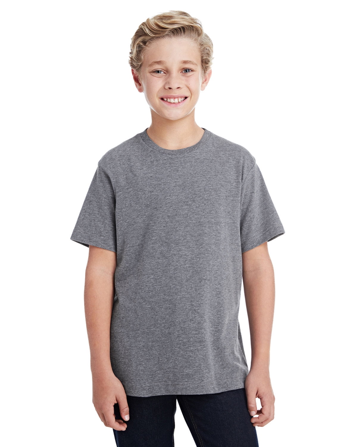 Aquaguard 100% Cotton Boys t-Shirts Crew Neck Short Sleeve Kids Toddler Tee - Small - Granite Heather