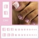 thumbnail image 2 of Kit de uñas con borde blanco y flores, parche para uñas 24PSC, 2 of 6