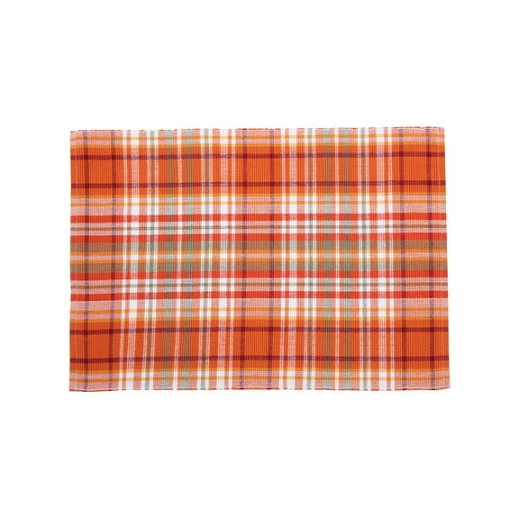 Briar Plaid Single Placemat Fall Harvest Autumn Thanksgiving, 13" x 19"