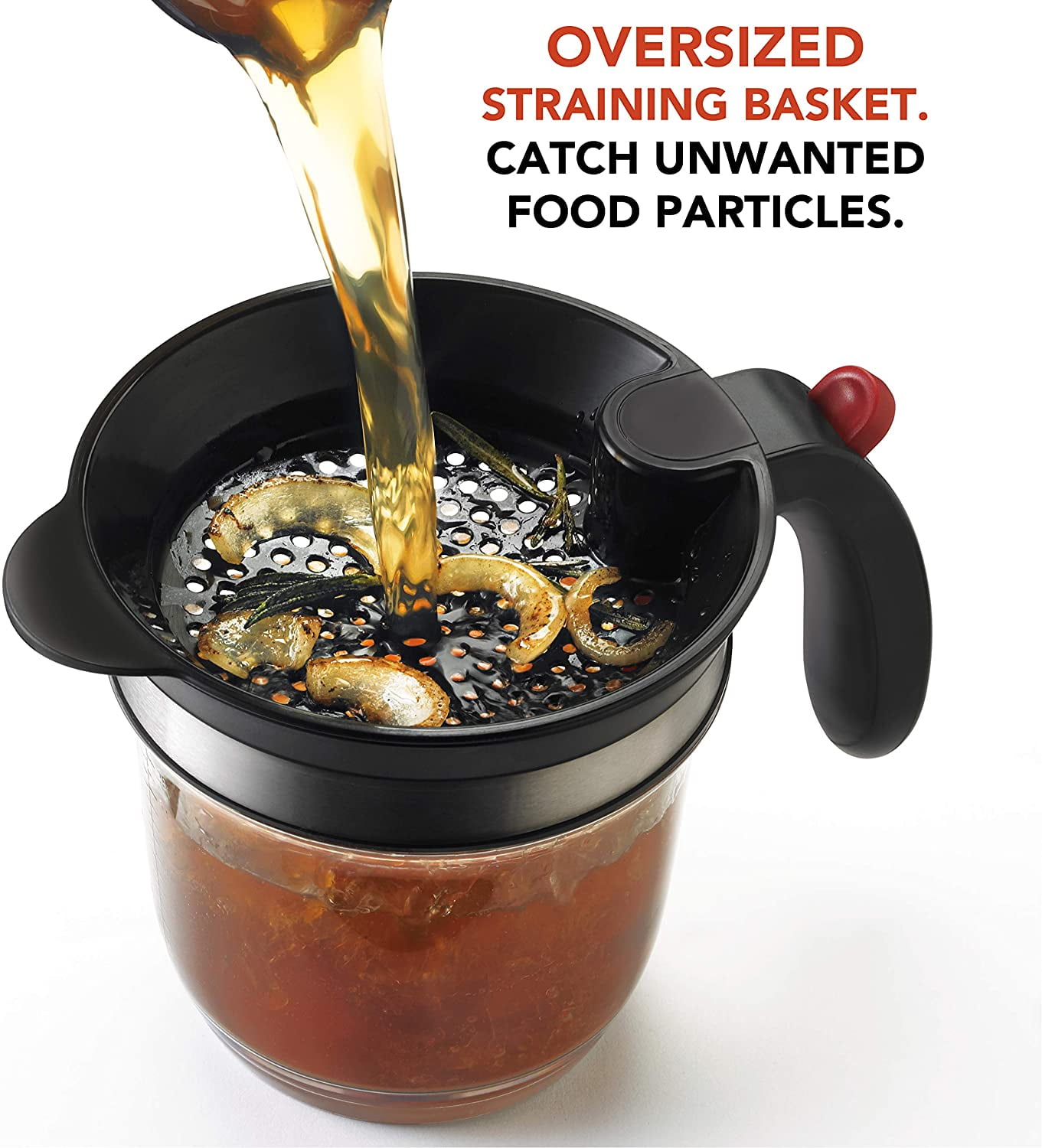 Fat Separator, Innovative Kitchen Aid for Separating Sauce From Fat, Heat-Resistant Sieve Catch Leftover Food, Ideal for Low-Fat Broth Preparation, Bottom Release for Effortless
