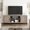 Grey, variant on Gaderth TV Stand, Chic Design with Swing Cabinets, Modern Entertainment Center with Adjustable Shelves and Sturdy Metal Legs, Farmhouse Wooden Media Console for Living Room or Bedroom