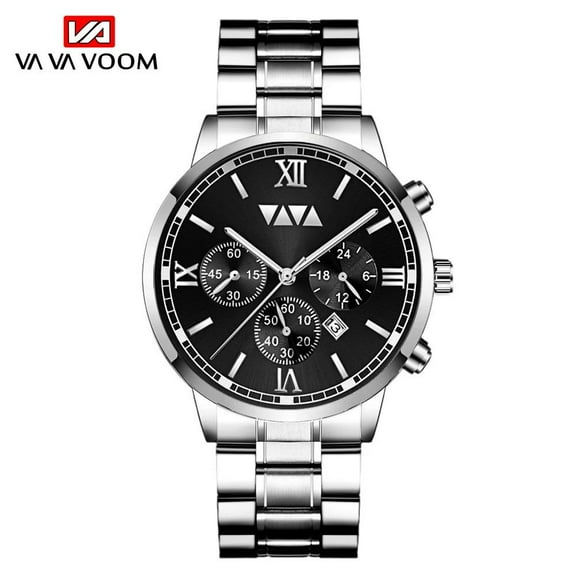 Vava Voom men's watch new mens watches fashion business calendar 3atm waterproof quartz luxury brand stainless steel clock sports watches