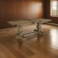 thumbnail image 6 of Tyler 88 Inch Classic Rectangular Dining Table, Rubberwood, Natural Brown, 6 of 6