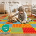 thumbnail image 4 of ODIKA Whimsical Funky Patchwork Squares Multicolor Alternating Maximalist for Bedroom, Nursery, RV, Pet Friendly & Kids Safe Bedside, 4 of 7
