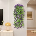 thumbnail image 4 of HCBY Artificial Vines Silk​Daisies Flowers Flowers Hanging Plants Garland Fake Green Plant Daisies for Outdoor Home Decor Wall Fence Stairway Wedding Hanging Baskets (Purple 31.5"), 4 of 6