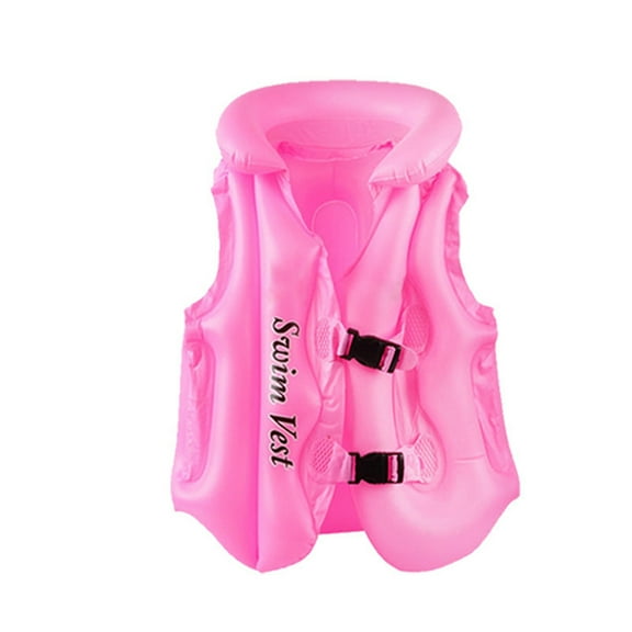 LIIPEE Girls Boys Life Vest Plus Size Letter Printed Sleeveless V Neck Buoyancy Life Jacket Child Classic Birthday Bathing Suit,Pink,6-12 Years