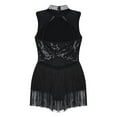 thumbnail image 4 of DPOIS Girls Sequin Rhinestone Mesh Splice Tassel Lyrical Dress Dancewear, 4 of 7