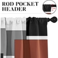 thumbnail image 7 of Brown Kitchen Window Curtains Valance and Tier Set 36 Inch, Black Grey White Modern Rod Pocket Short Tier Curtain for Bathroom, Abstract Art Small Cafe Drapes for Decor, 7 of 7