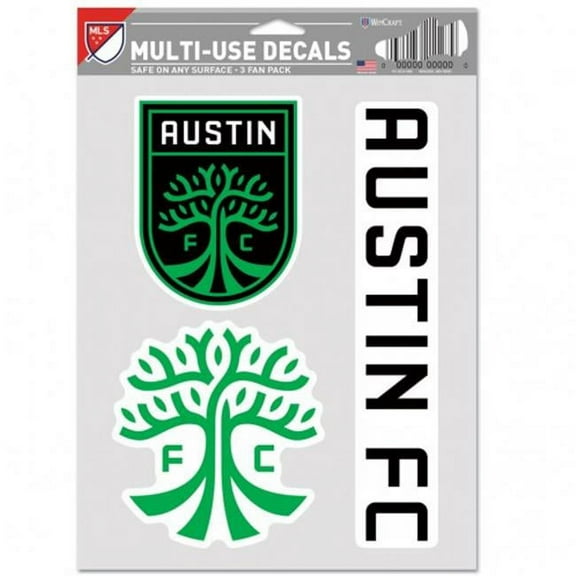 Austin FC WinCraft Three-Pack Multi-Use Fan Decals Set