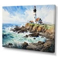 thumbnail image 2 of Designart "Scenic Coastal Lighthouse View" Beach Light House Wall Art Prints, 2 of 7
