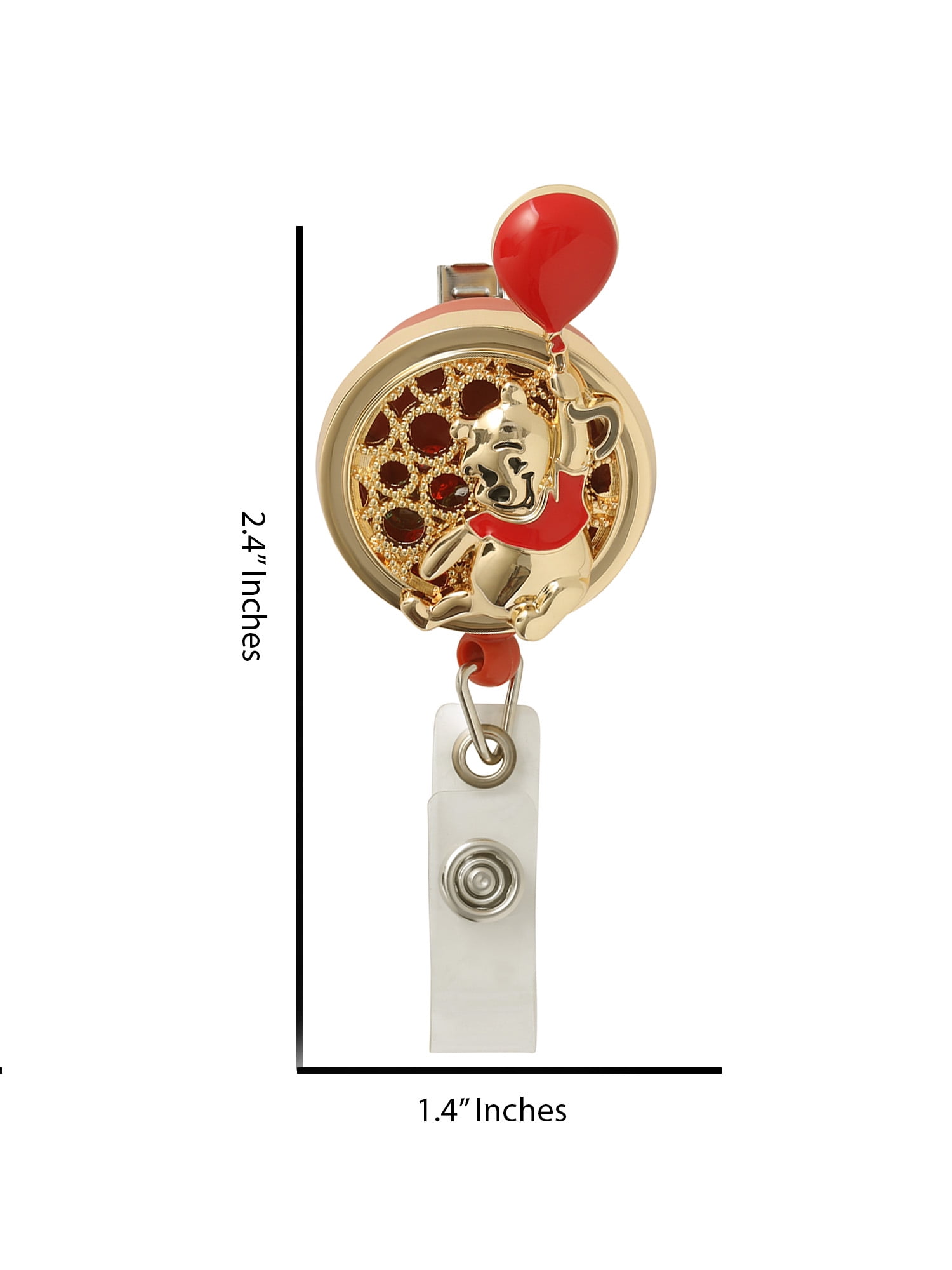 Disney Winnie The Pooh Retractable Badge Reel With Alligator Clip