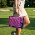 thumbnail image 4 of Xixirimido Golf Cart Seat Covers, Quilted Golf Cart Seat Towel Blanket with 4 Pockets Universal Fit for EZGO Club Car and More 2 Person Seats Carts Non-Slip, Palm Trees Sunset Glow Purple, 4 of 8