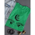 thumbnail image 3 of Moon, Eyes And Leaves Shaped T-Shirt Women -Image by Shutterstock, Female Small, 3 of 4