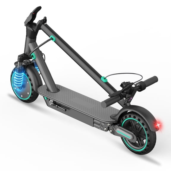 Electric Scooter for Adults - 350W Motor 10" Solid Tires, up to 19MPH and 16Miles Long-Range Portable E Scooter