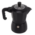 thumbnail image 3 of Cafetera italiana Moka Pot, cafetera Moka de aluminio fácil de operar para hacer café, color negro, 3 of 10