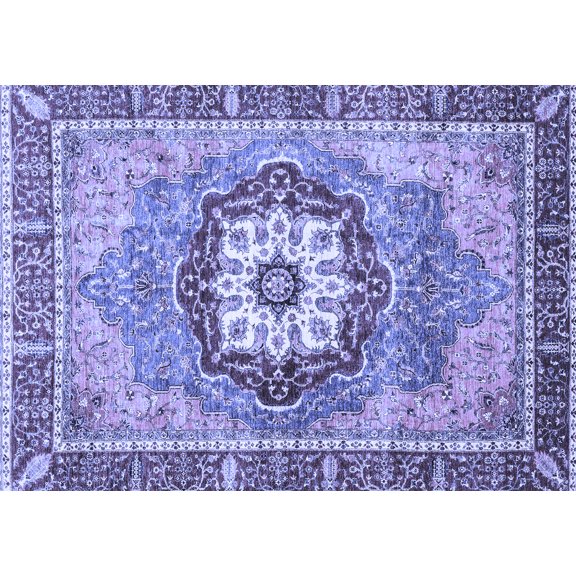 Ahgly Company Indoor Rectangle Abstract Blue Modern Area Rugs, 5' x 8'