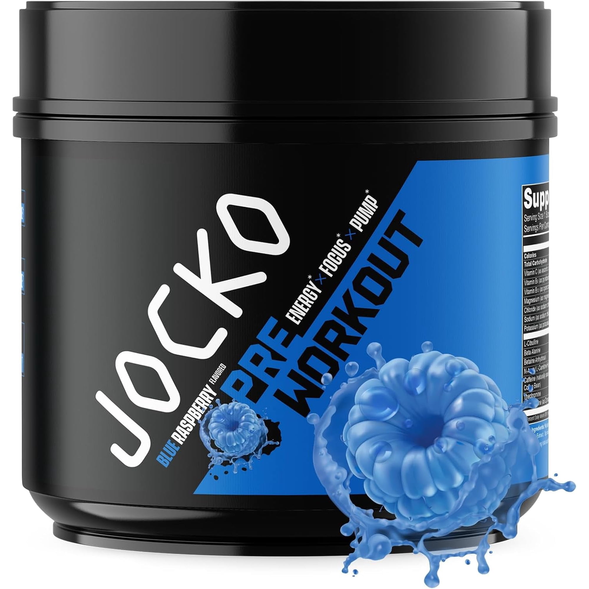 Jocko Fuel Ultimate Pre Workout Powder - Pre-Workout Energy Powder Drink (Blue Raspberry)