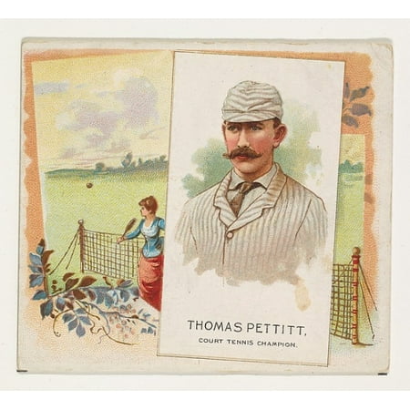 Thomas Pettitt Court Tennis Champion from Worlds Champions Second Series (N43) for Allen & Ginter Cigarettes Poster Print (18 x (Best Tennis Courts In The World)