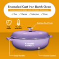 thumbnail image 2 of Bruntmor Enameled Cast Iron Dutch Oven with Lid and Stainless Steel Knob - 4.5-Quart, 2 of 4