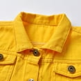 thumbnail image 5 of Esaierr Toddler Kid Baby Boy Girl Jean Jacket Long Sleeve Button Solid Color Cotton Casual Outerwear, 5 of 5