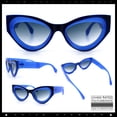 thumbnail image 2 of SA106 Womens Mod Chunky Thick Plastic Vintage Cat Eye Sunglasses - Navy Blue Frame / Gradient Blue Lens, 2 of 7
