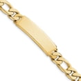 thumbnail image 1 of 14k Yellow Gold Hand Polished Figaro Link Name Bar Identification Id Bracelet, 1 of 5