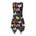 thumbnail image 2 of HELLHERO Sleeveless Sundress, Butterfly Asymmetric Sleeveless Tank Dresses, Crew Neck Side Pockets Asymmetric Hem Midi Dress for Cocktail Party Shopping, 2 of 8