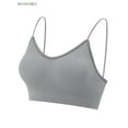 thumbnail image 4 of BadPiggies Women's Padded Bralettes V Neck Cami Bras Seamless Wirefree Bra with Elastic Straps (M, Gray), 4 of 5