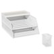 thumbnail image 1 of Organizador de escritorio blanco con portalápices y tapete blanco., 1 of 5