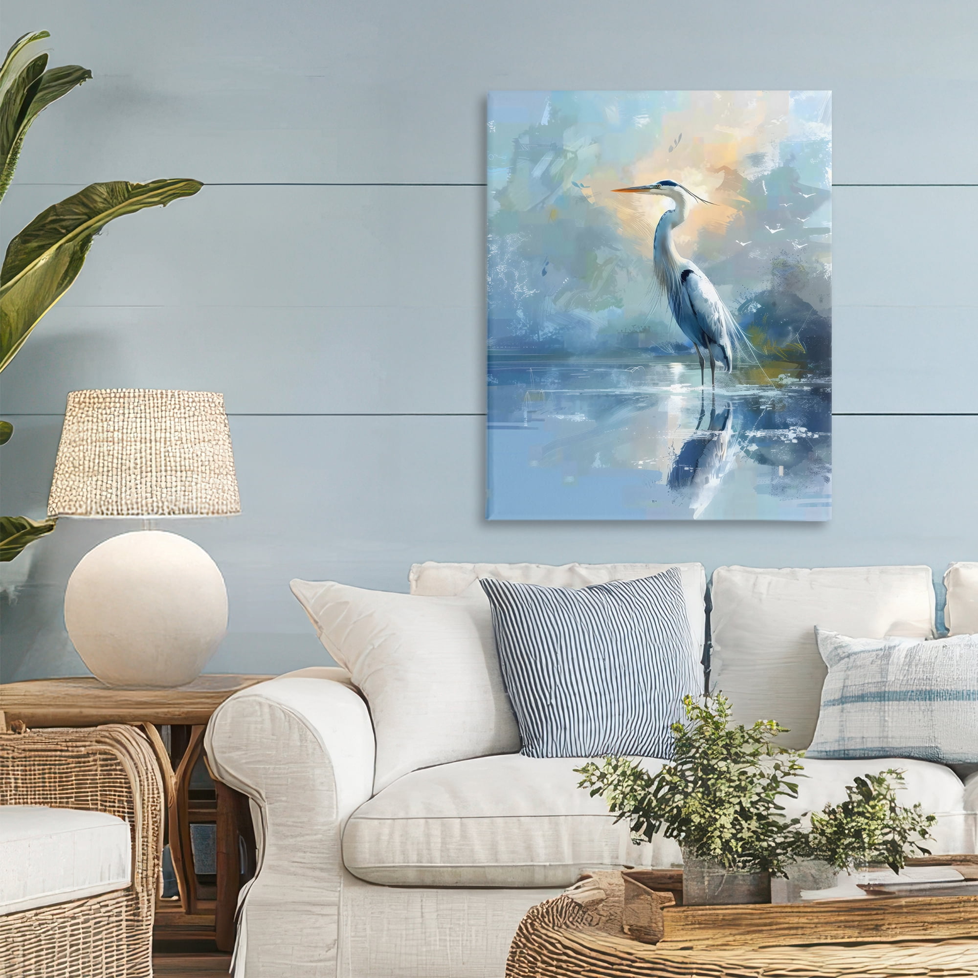 Stupell Industries Tranquil Heron with Dawn Glow Canvas Wall Art, design by Creative Studio