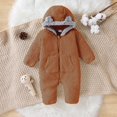 thumbnail image 2 of YDFCWXW Winter Snowsuit Baby Fleece Warm Jumpsuit Outwear Romper Clothes Girls Boys (Brown, 6-9 Months), 2 of 9