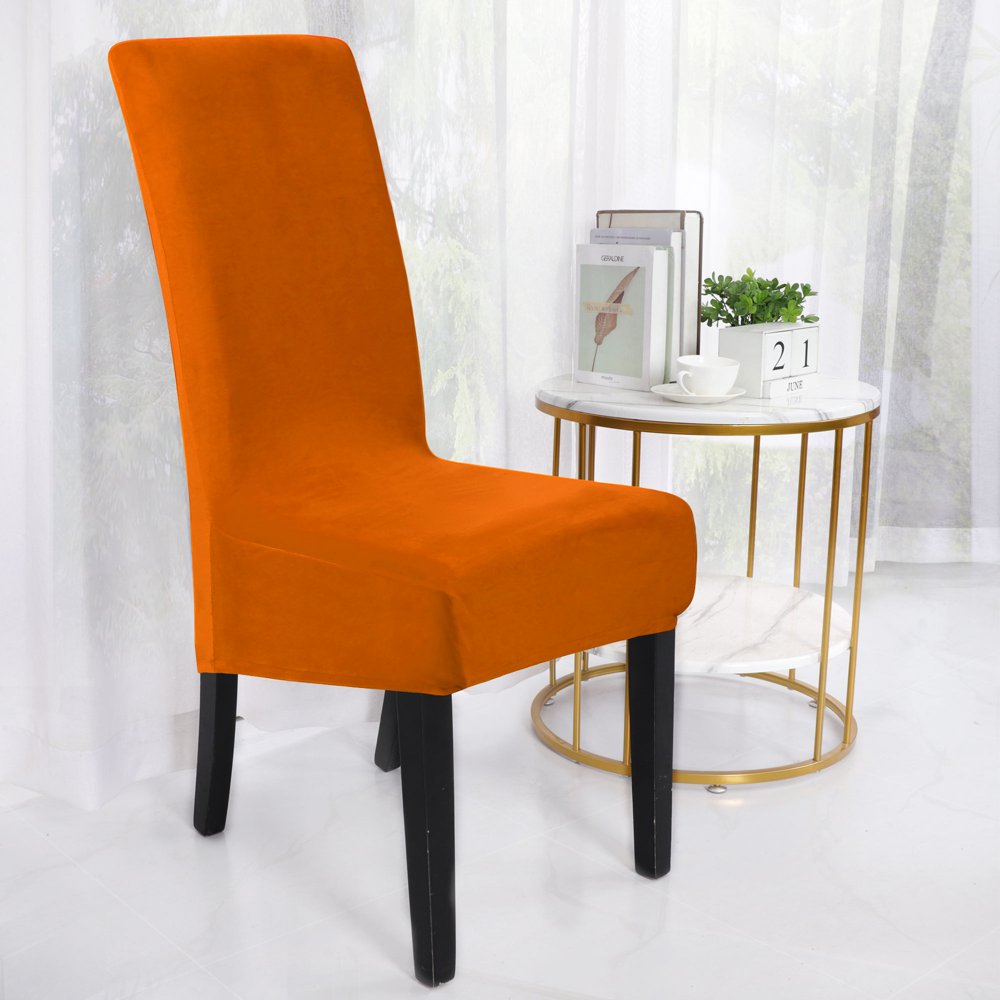 PiccoCasa 4Piece Stretch Velvet Plain Dining Chair Covers Slipcover