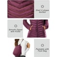 thumbnail image 5 of Women Puffer Jacket Hooded Warm Lightweight Packable Quilted Puffer Coat Outwear (Wine, X-Large), 5 of 8