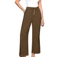 thumbnail image 4 of FNFYFH Clearance Ladies Casual Long Linen Trousers Loose Fit Solid Color Summer, 4 of 8