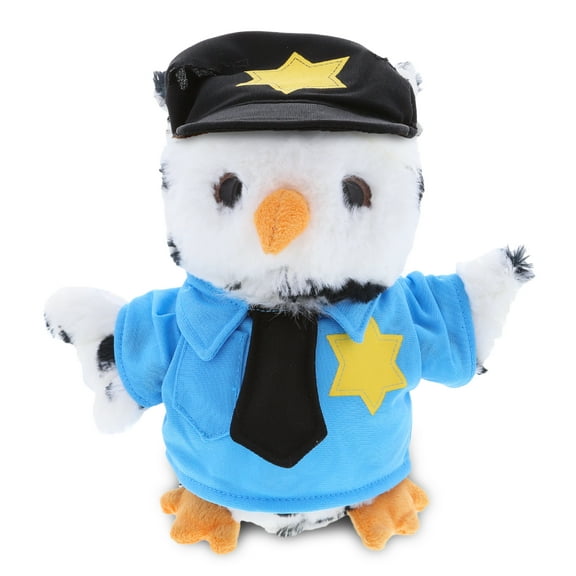 DolliBu White Owl Officer Plush Toy - Super Soft Owl Stuffed Animal with Cute Uniform & Cap Outfit - 8.5" Inches