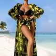 thumbnail image 2 of Swimsuit Coverups for Women 2024 2024 3 Piece Bikini Set Cover Up Swimsuit High Waist Bikinis for Women Long Sleeve Push Up Swimwear Beach Wear Bathing Suit Female Womens Swimwear Cover-ups, 2 of 3