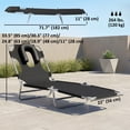 thumbnail image 3 of Outsunny Chaise Longue Pliante Réglable avec Ouverture pour le Visage - Ensemble de 1, Noir, 3 of 10
