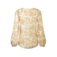 thumbnail image 4 of QELUSQELUS Women Lantern Long Sleeve V Neck Tie Knot Tie-dye Chiffon Outside Tops, 4 of 4