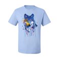 thumbnail image 2 of Wolf Painting Splatter Abstract Art Animal Lover Men's Graphic T-Shirt, Light Blue, 2XL, 2 of 3